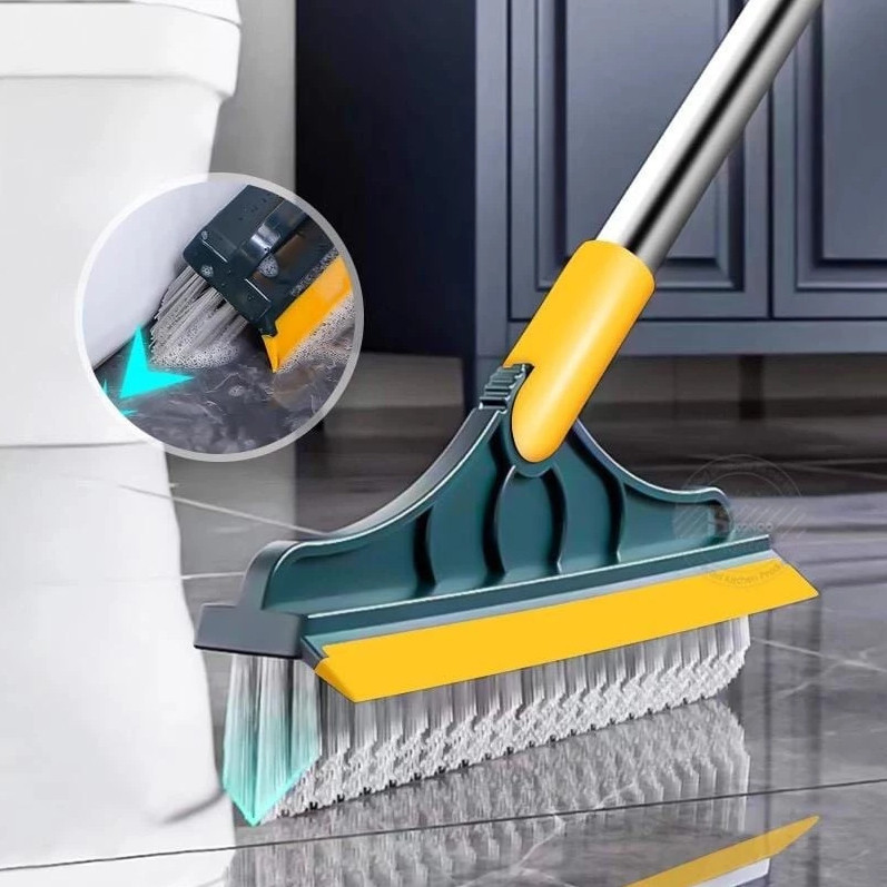 Escova de Limpeza Esfregão 2 em 1 Vassoura Rodo Gap Esfregão 180º Cozinha Banheiro Mop Multiuso