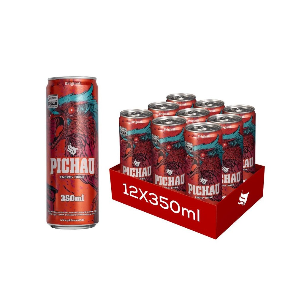 Pack Energetico Pichau Original, 350ml, Com Acucar, Com 12 unidades