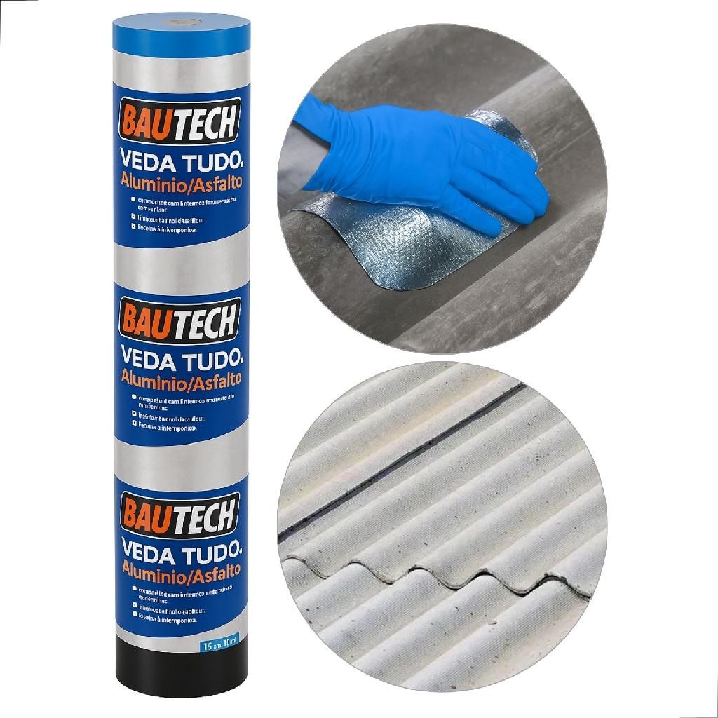 Fita Manta asfáltica auto adesiva Aluminizada Vedatudo Bautech 45cm x 10mt em Oferta na Shopee