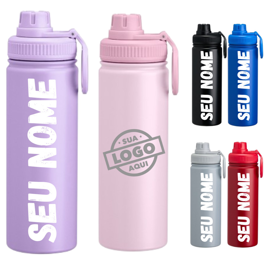 Garrafa Inox 750ml - Leve E Prática Personalizada - Logo em Oferta na Shopee