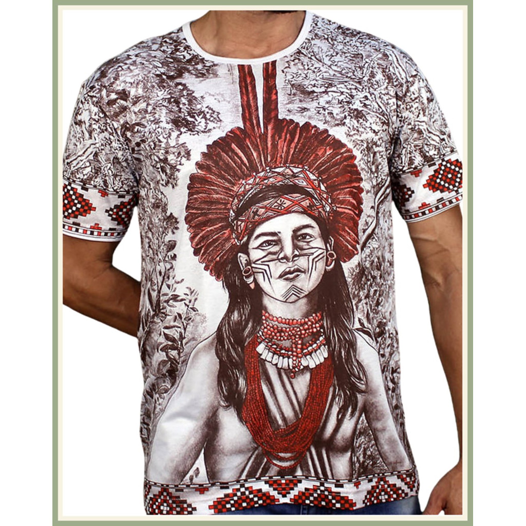 Camiseta Unissex Indígena Guarani, Índio, Caboclo, Marca Indiana