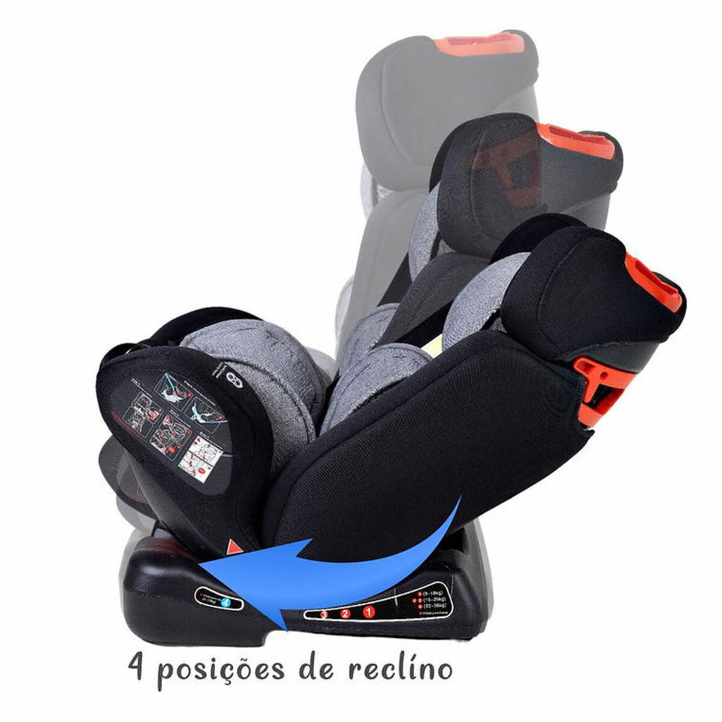 Cadeira Infantil p/Carro Star 0-36kg Preta c/Cinza - Passear