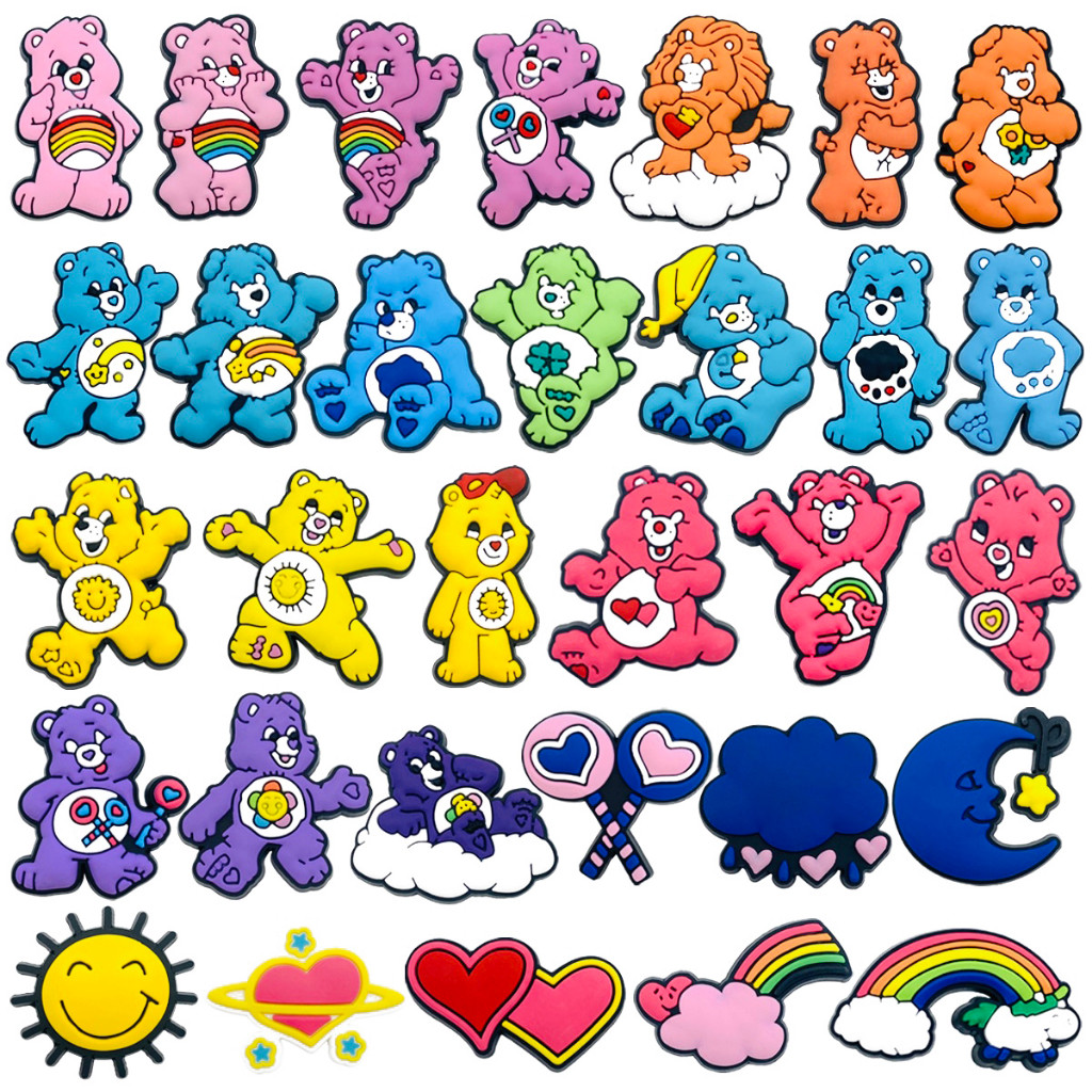 MEIDJ Encantos De Sapato 31 Ursos Fofos Padrão Decorações Acessórios De PVC Com Botão
