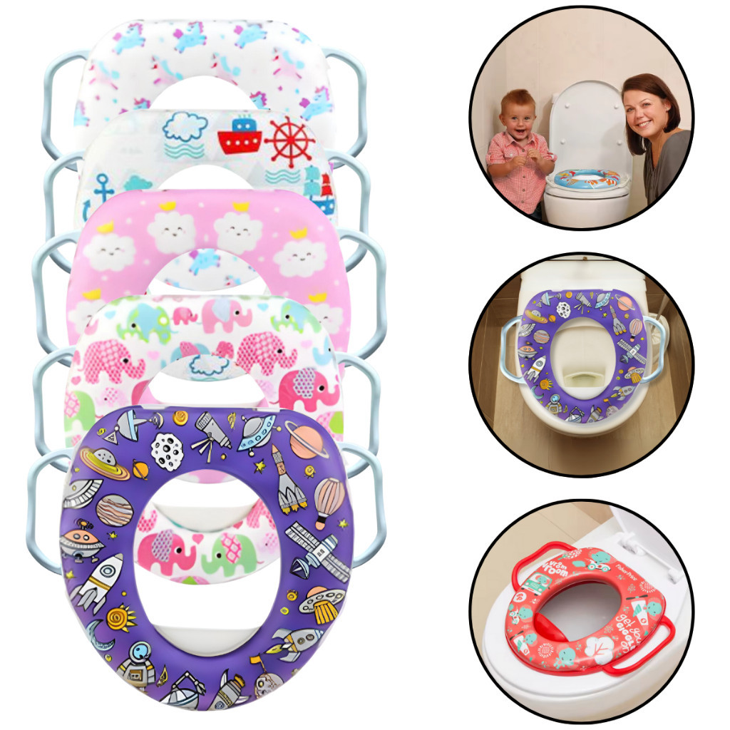 Assento Infantil Com Alça Redutor Sanitário Acolchoado Adaptador Privada - Envio Já! TOP