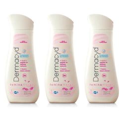 KIT C/3 SABONETE LÍQUIDO ÍNTIMO FEMINA FLORAL DERMACYD 200ML