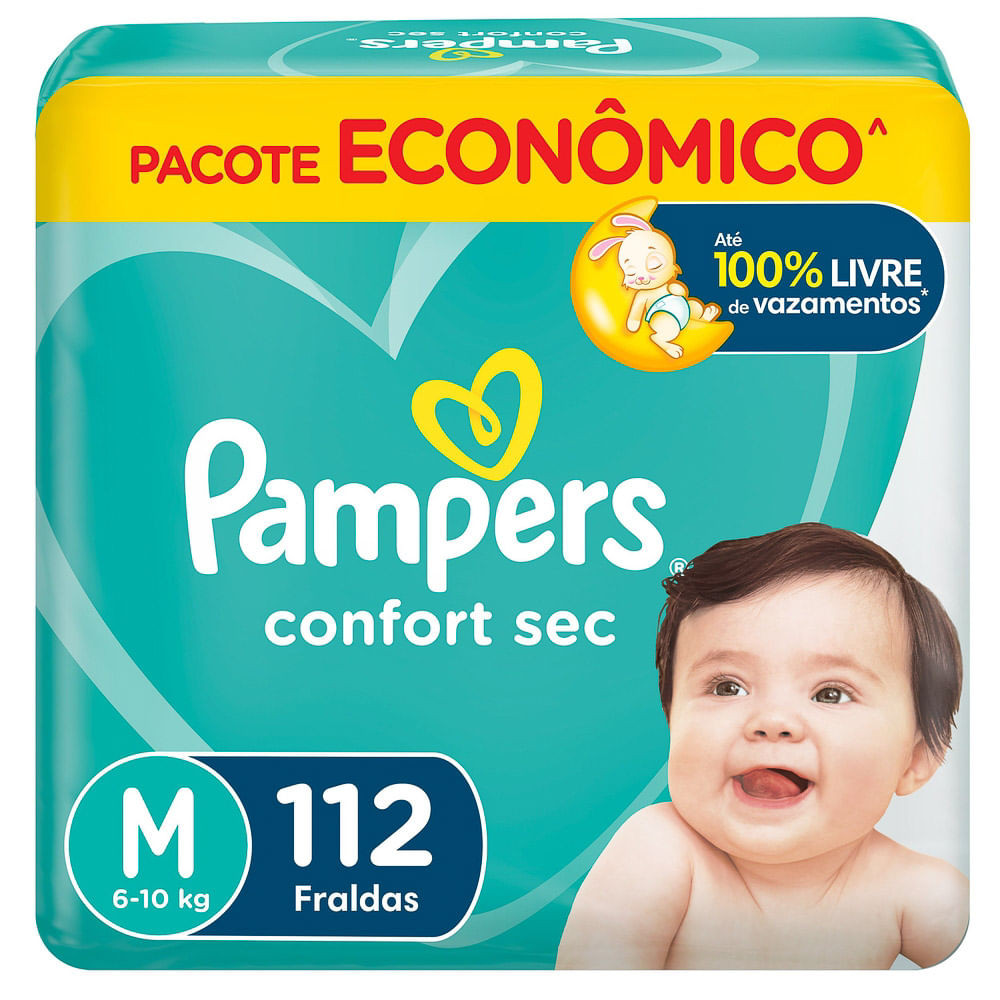 Fralda Pampers Confort Sec Tamanho M 112 Fraldas Descartáveis - Mom & Baby