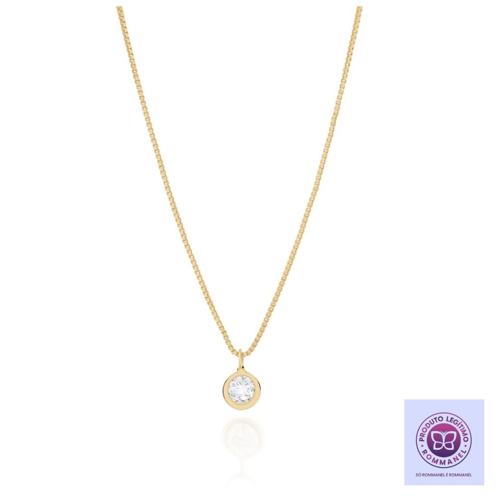 Gargantilha Rommanel Ponto De Luz 40cm Justa Banhado a Ouro 532005