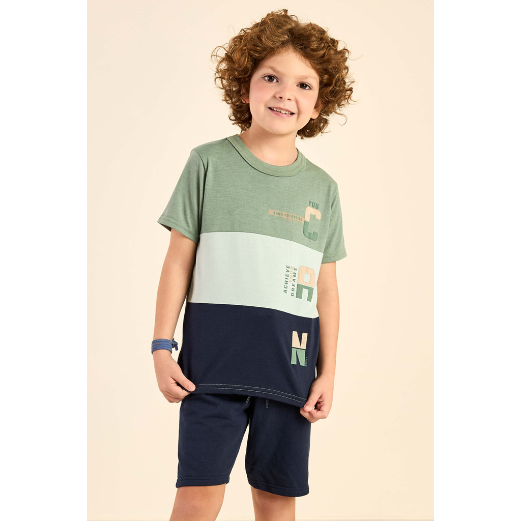 Conjunto Infantil Menino Listras Elian Verde - Baby & Kids Fashion