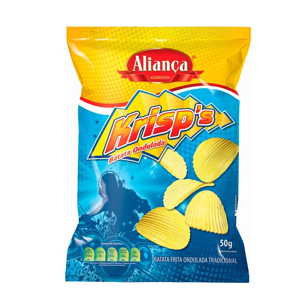 Batata Aliança Krisps Ondulada Tradicional 50g - Food & Beverages