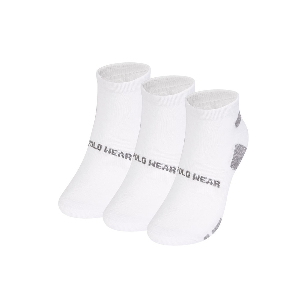 Kit 3 Pares de Meias Femininas Cano Curto Polo Wear Branco - Men Clothes