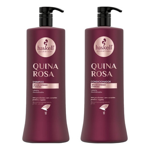 Kit Haskell Quina Rosa Shampoo 1 Litro + 1 Condic 1 Litro