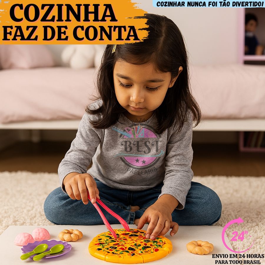 Cozinha Faz de Conta  Coleção Brinquedo Casinha de Boneca Infantil