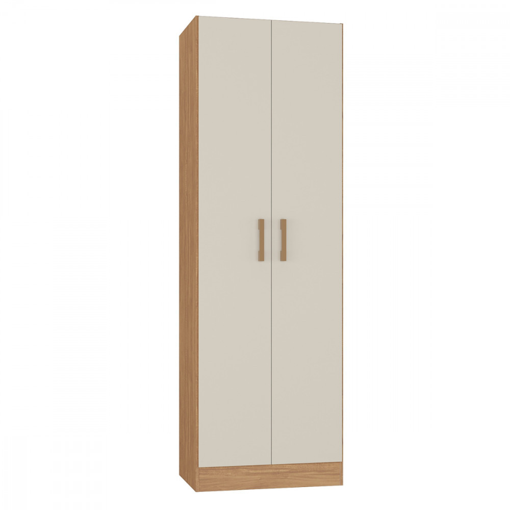 Armário Multiuso Bahamas 2 Portas Canelato com Off White Atualle em Oferta na Shopee