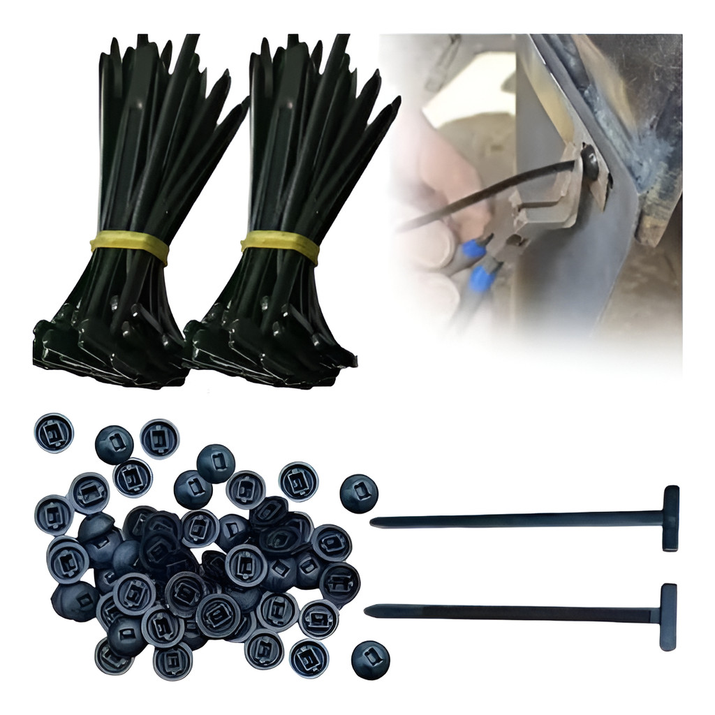 100x Fivela universal Nylon Gravata, Abraçadeira T Nylon Fit Rebite Automotiva auto travante