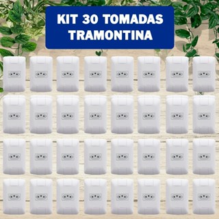 30 Conjuntos Tomada Tramontina Aria 4x2 10a 2P+T Parafuso oculto atacado barato em Oferta na Shopee