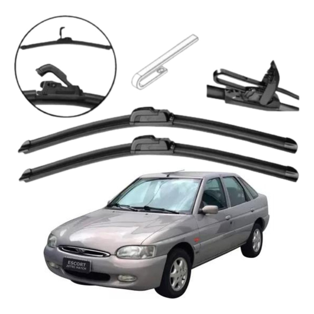 Par De Limpador Parabrisa Silicone Escort Zetec 1997 A 2001