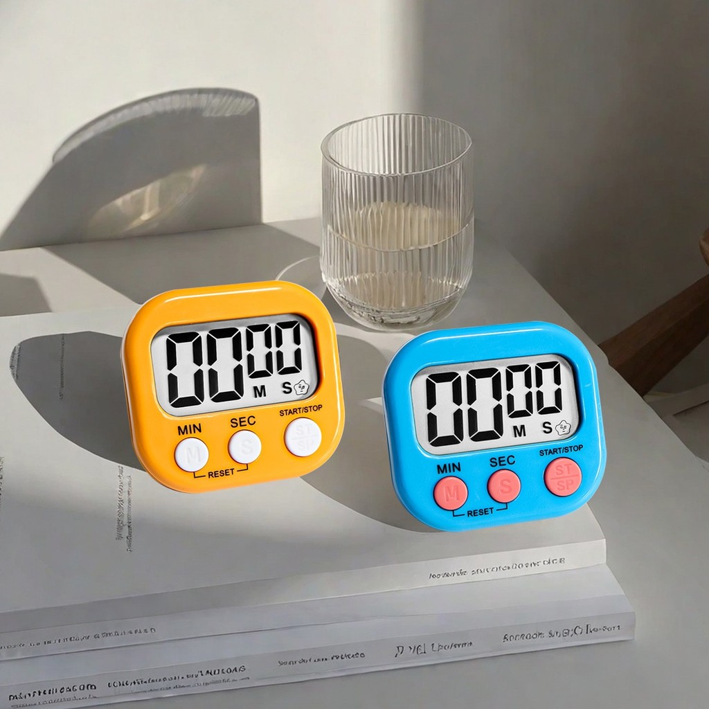 Mini Timer Temporizador de Cozinha com Ímã de Geladeira Números Grandes Temporizador de Movimento