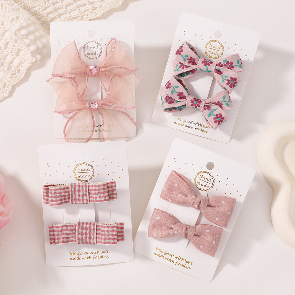 2 Pçs Bonito Laço Franja Grampo De Cabelo Dupla Camada Arcos Grampos Chapelaria Acessórios Da Menina Hairpin Presente At