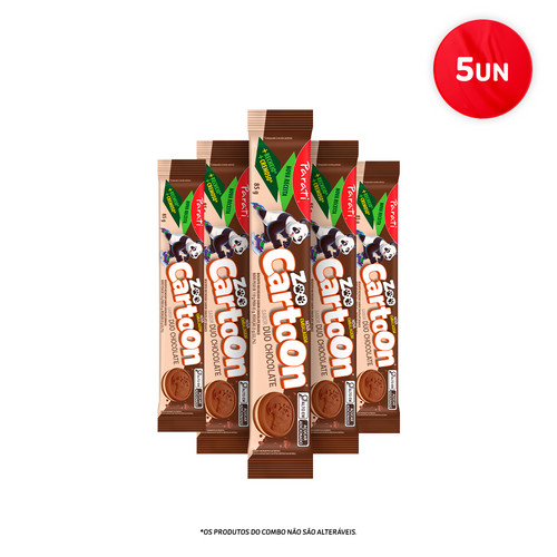 Combo Zoo Cartoon Sabor Duo Chocolate Branco 85g 5 unidades em Oferta na Shopee