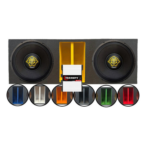 CAIXA DUTO RÉGUA COLORIDO 2X12 WOOFER KAOS 650W 4 OHMS + MÓDULOS TARAMPS em Oferta na Shopee