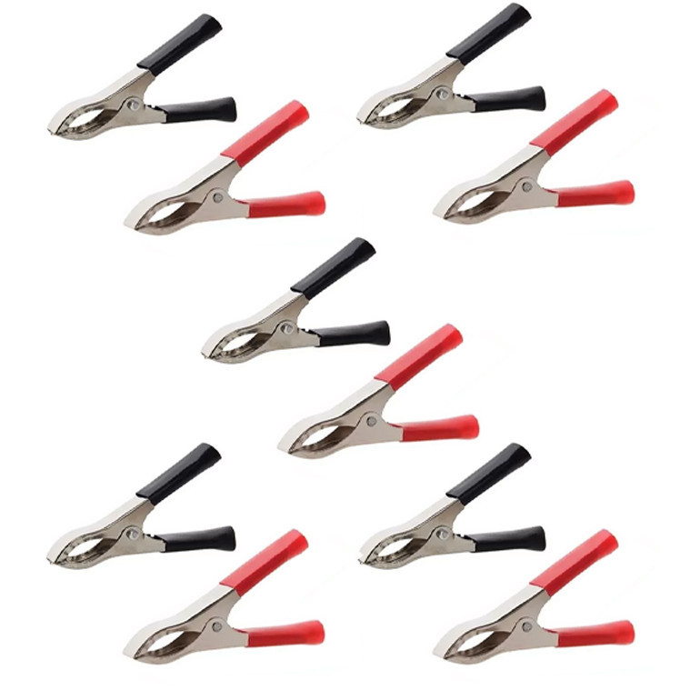 5 PAR GARRA JACARE 20A 73MM PRETO VERMELHO