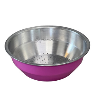 Escorredor Lava Tudo Arroz Macarrão Legumes Massas Em Aluminio 3 Litros Rosa Barbie em Oferta na Shopee