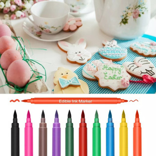 Kit Canetas Marcadoras Comestíveis Cor Preto e/ou Colorido Para Confeitarias