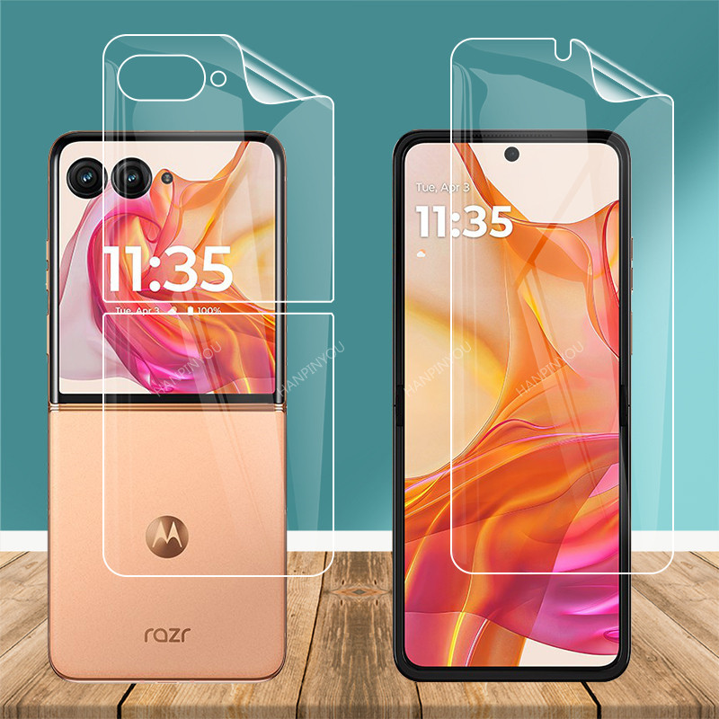 Motorola Razr 50Ultra 40Ultra RazrPlus 2Sets 600D Filme Hidrogel Transparente HD Para 50 40 Ultra 2024 Plus Protetor De Tela Anti-Impressão Digital Dobrável Telefone