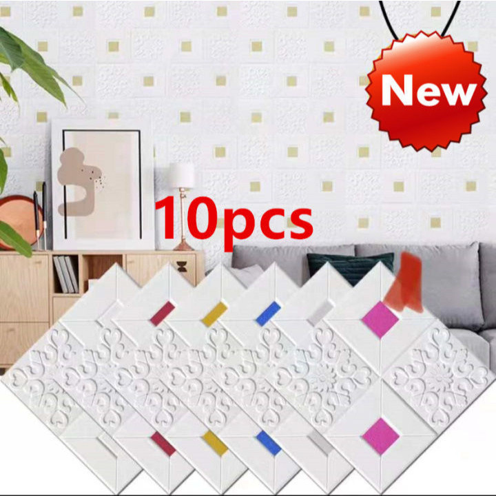 10 Folhas Papel De Parede Autocolante Adesivo De Espuma Para Decoração De Teto