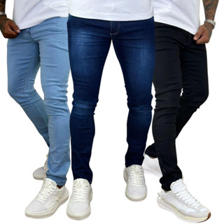 Kit Calças Skinny Jeans Tradicionais Elastano em Oferta na Shopee
