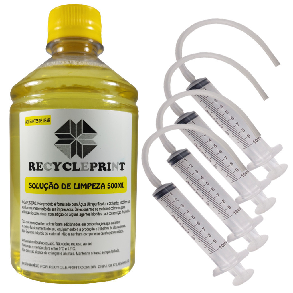 500ml solução para desentupir cabeça de impressão epson + 4 Seringas em Oferta na Shopee