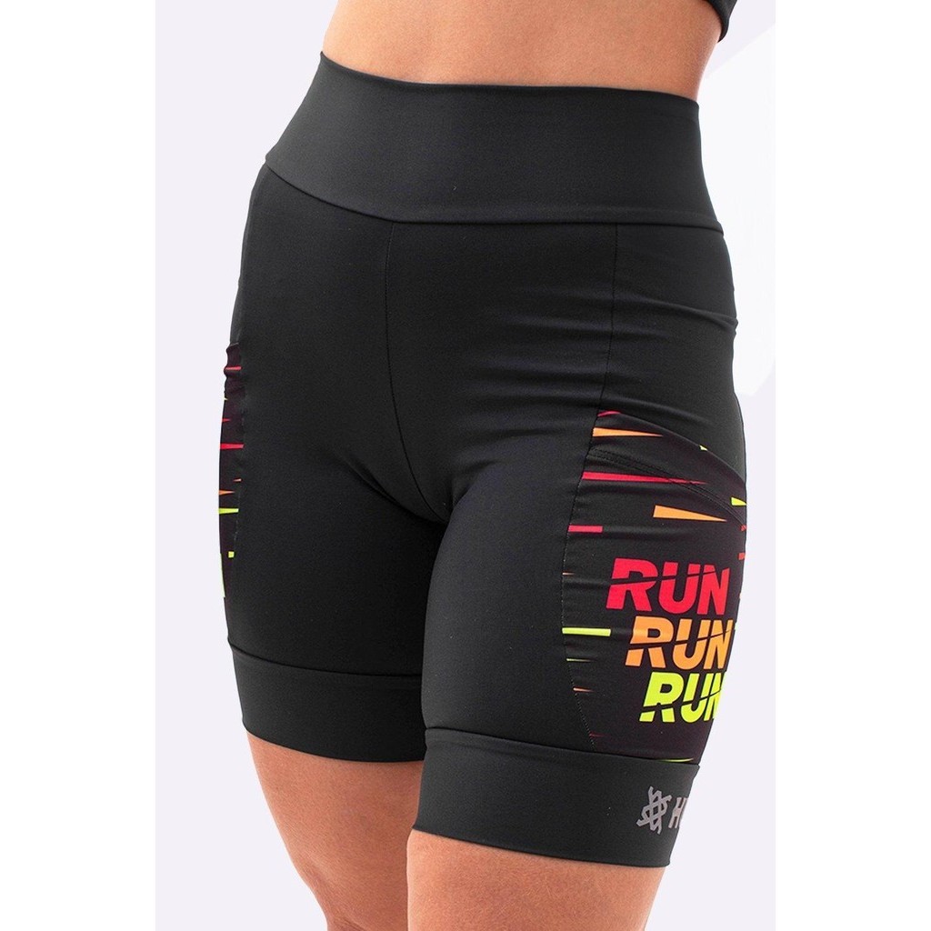 Bermuda de Compressão Feminina HUPI Longa Run Run Run para Corrida Bolso Lateral em Oferta na Shopee