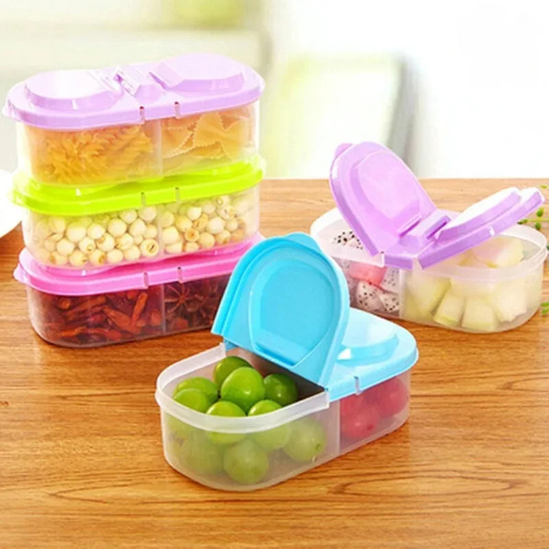 1PC Recipiente Plástico Saudável para Alimentos, Caixa de Almoço Portátil, Capacidade Piquenique e Jantar para Crianças