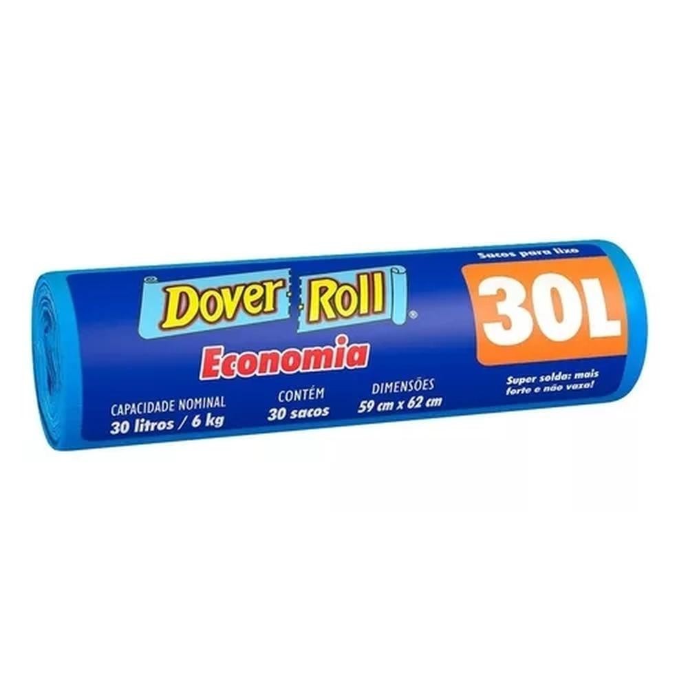 Saco P/ Lixo 30L Dover Roll Economia Azul 30Un