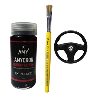 tinta para Volante extra preto amy 100ml+pincel de pintura em Oferta na Shopee