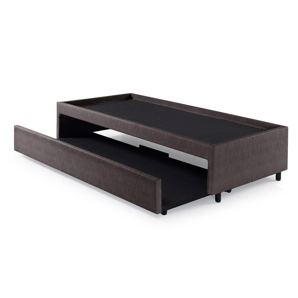 Bicama Box para Dois Colchões Viúva 120x203 Courino Marrom