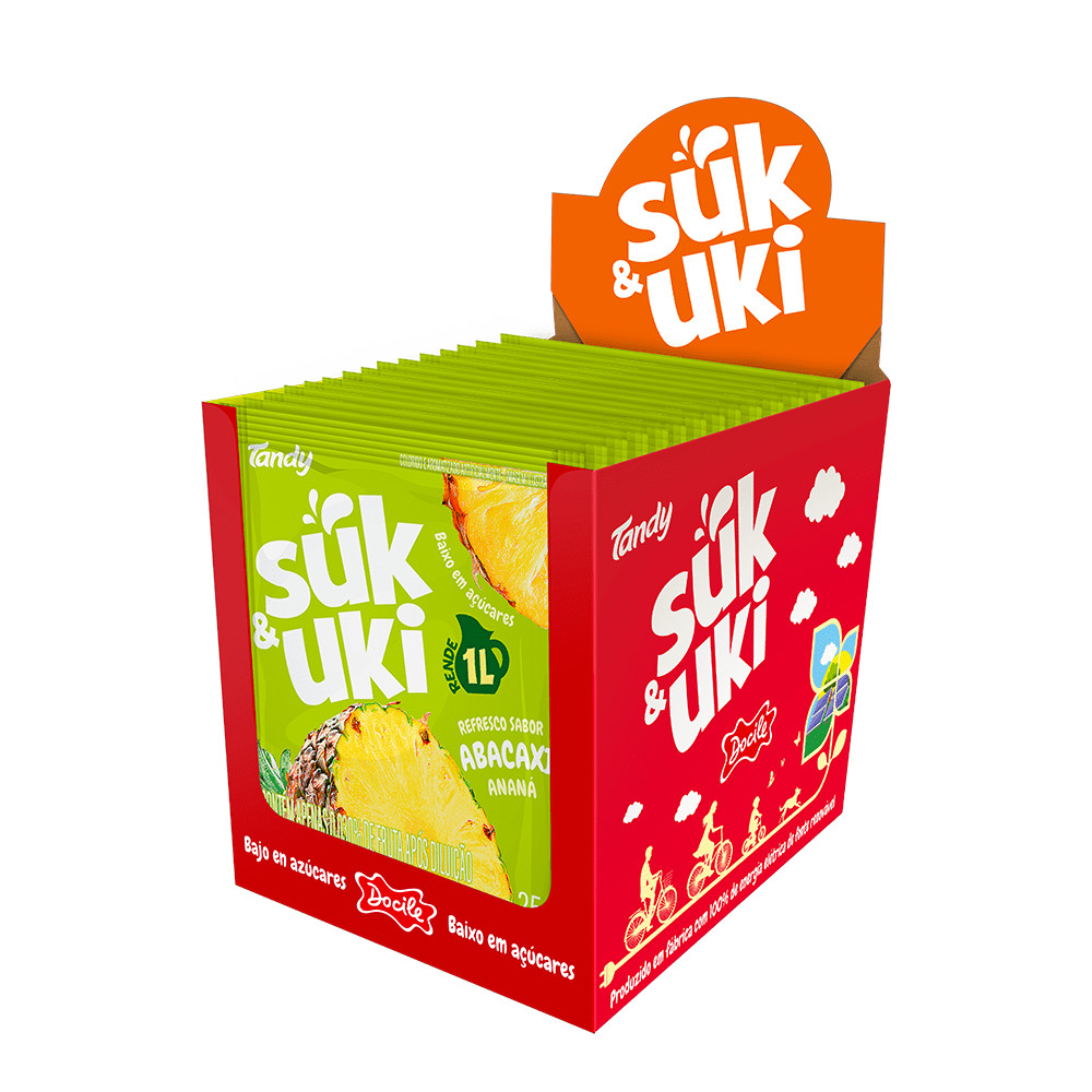 Refresco em Pó Abacaxi com 15un de 25g cada - Docile em Oferta na Shopee