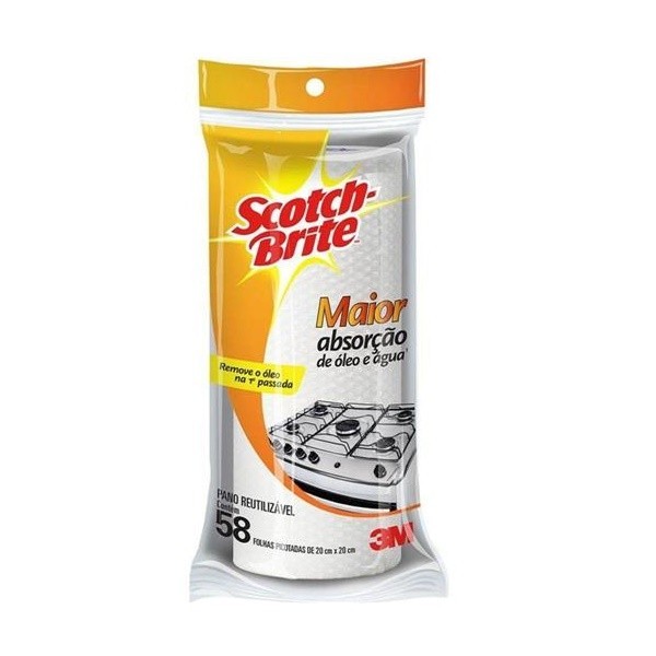 Pano Reutilizavel SCOTCH Brite 20CM X 20CM 58 Unidades 3M - Home & Living
