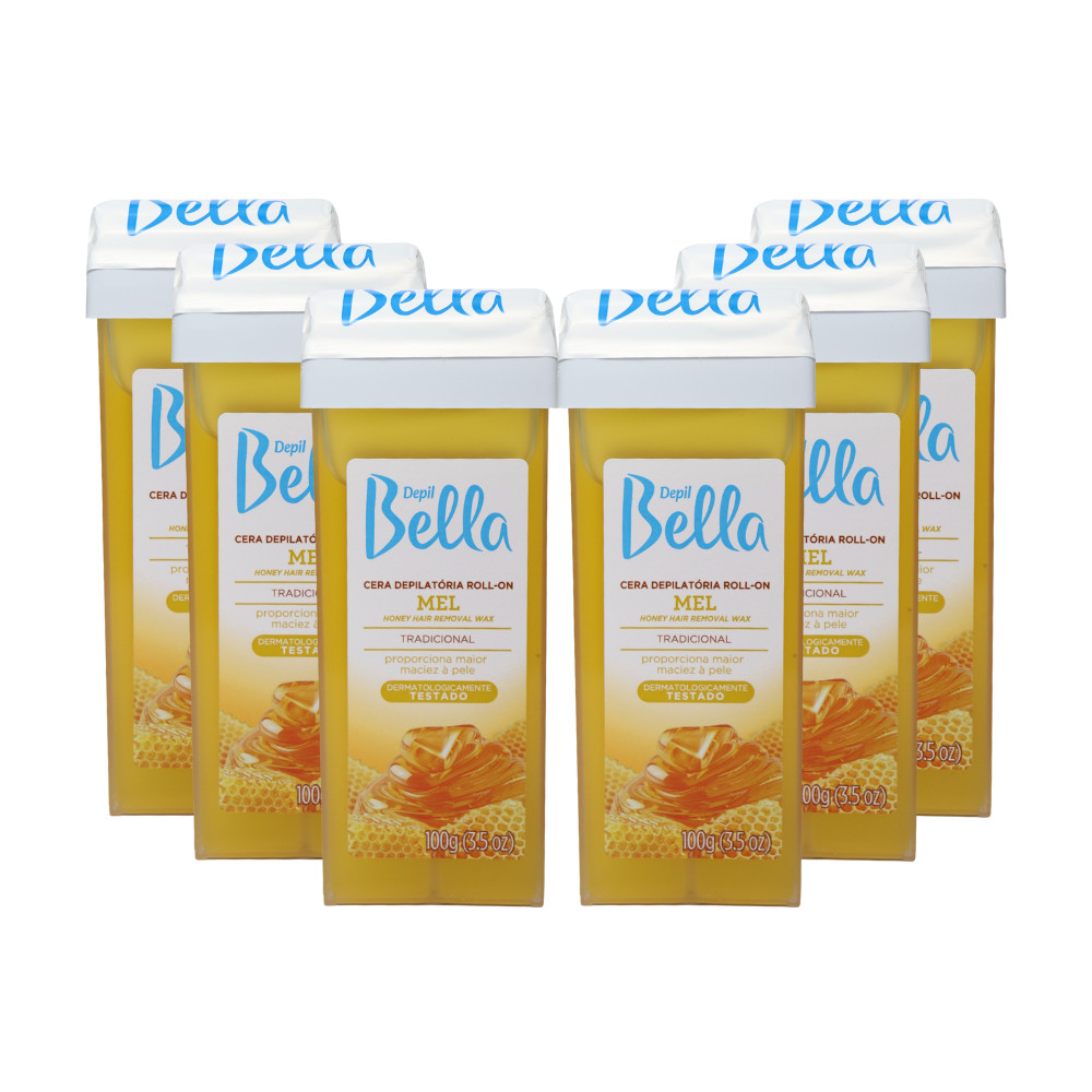 Kit 6 Ceras Roll-on Mel Depilatória Perna Braços Depil Bella em Oferta na Shopee