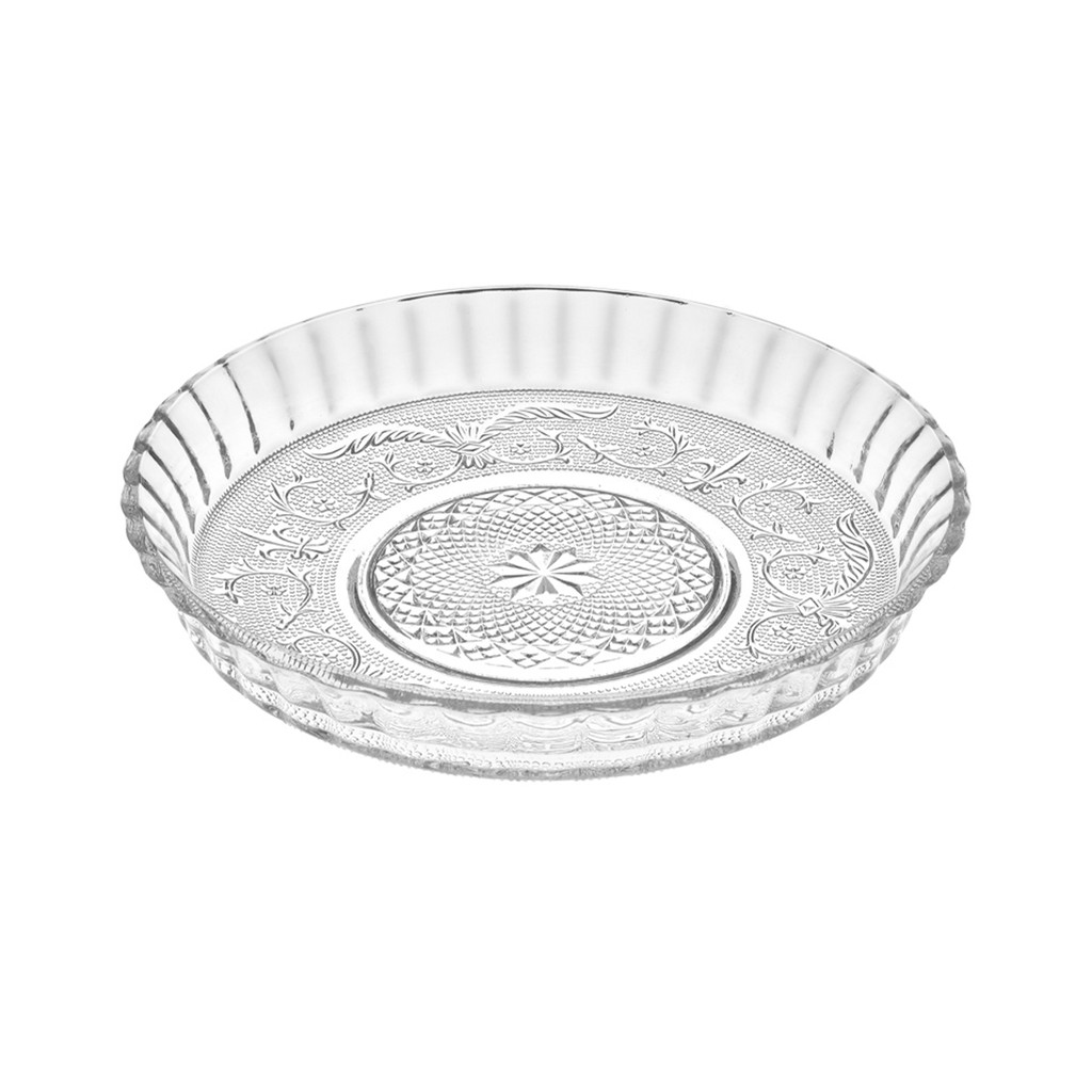 Prato Com Borda Em Vidro Para Sobremesas Bolo 30cm