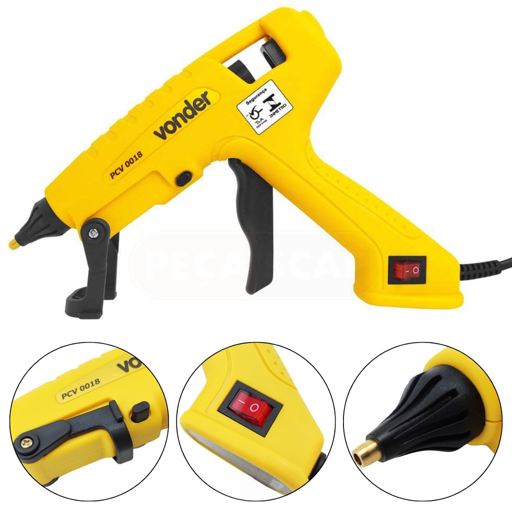 Pistola De Cola Quente Profissional 100W PCV0018 - Vonder