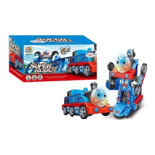 Trem Thomas Transformers Robô brinquedos de menino 2 Em 1 Musical Com Luzes Super