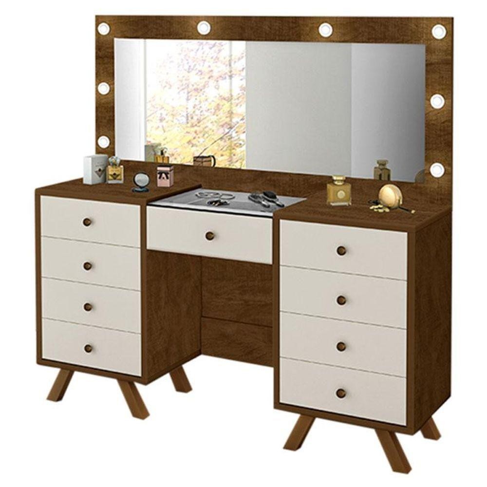 Penteadeira Camarim Mila Malbec Off White - Luapa Móveis em Oferta na Shopee