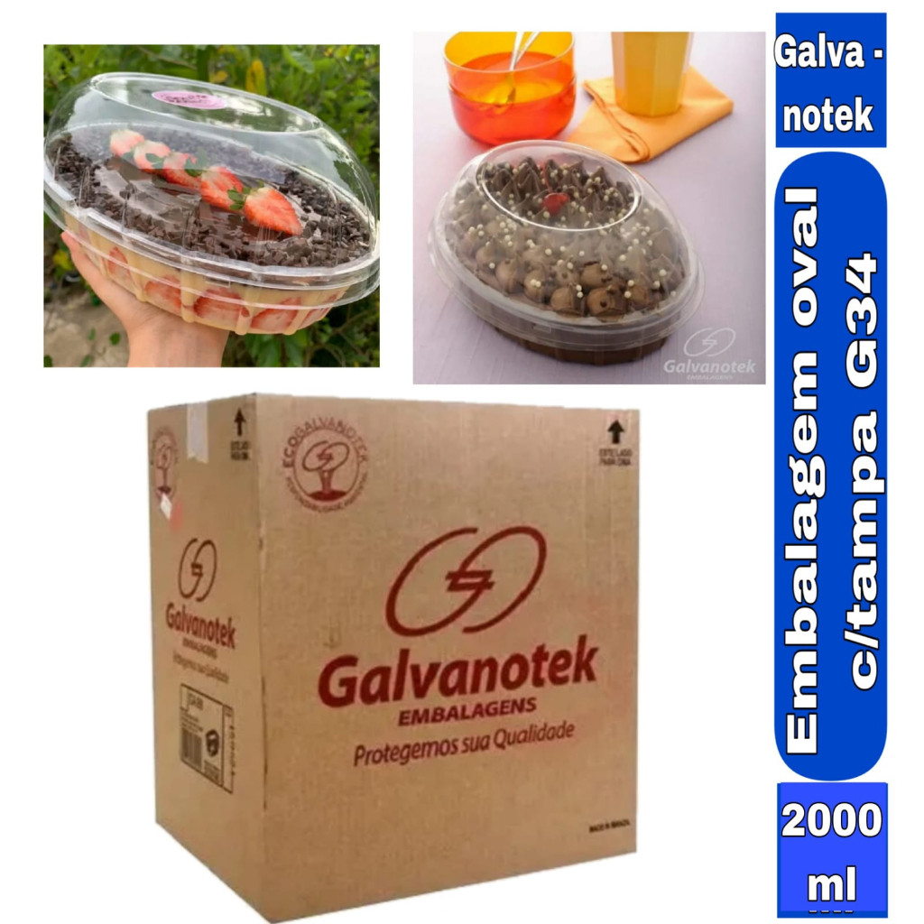 10 UN Embalagem Oval G34 Colomba Pascoal Ovos Doces Pavê GRANDE