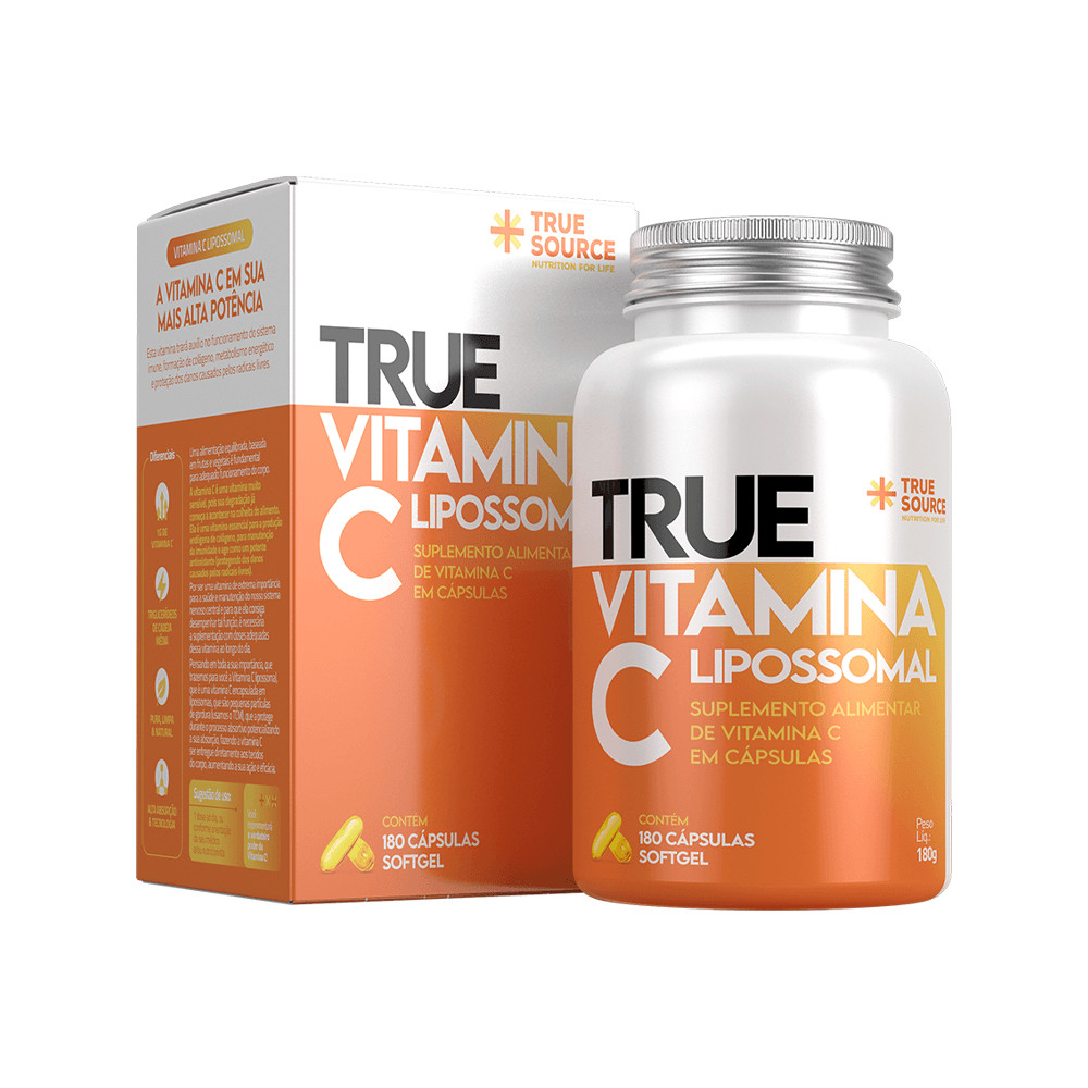 True Vitamina C Lipossomal 180 Cápsulas True Source em Oferta na Shopee