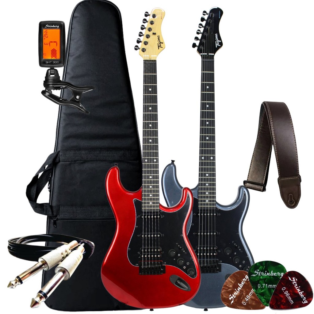 Kit Guitarra Tagima Elétrica Strato Sixmart 2S 1H Com Efeitos + Acessórios em Oferta na Shopee