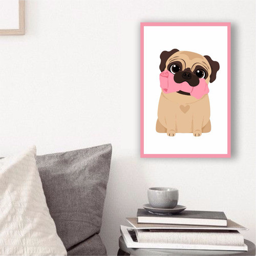Placa Decorativa MDF 20x30cm – Pug Cachorro para Pet Shop