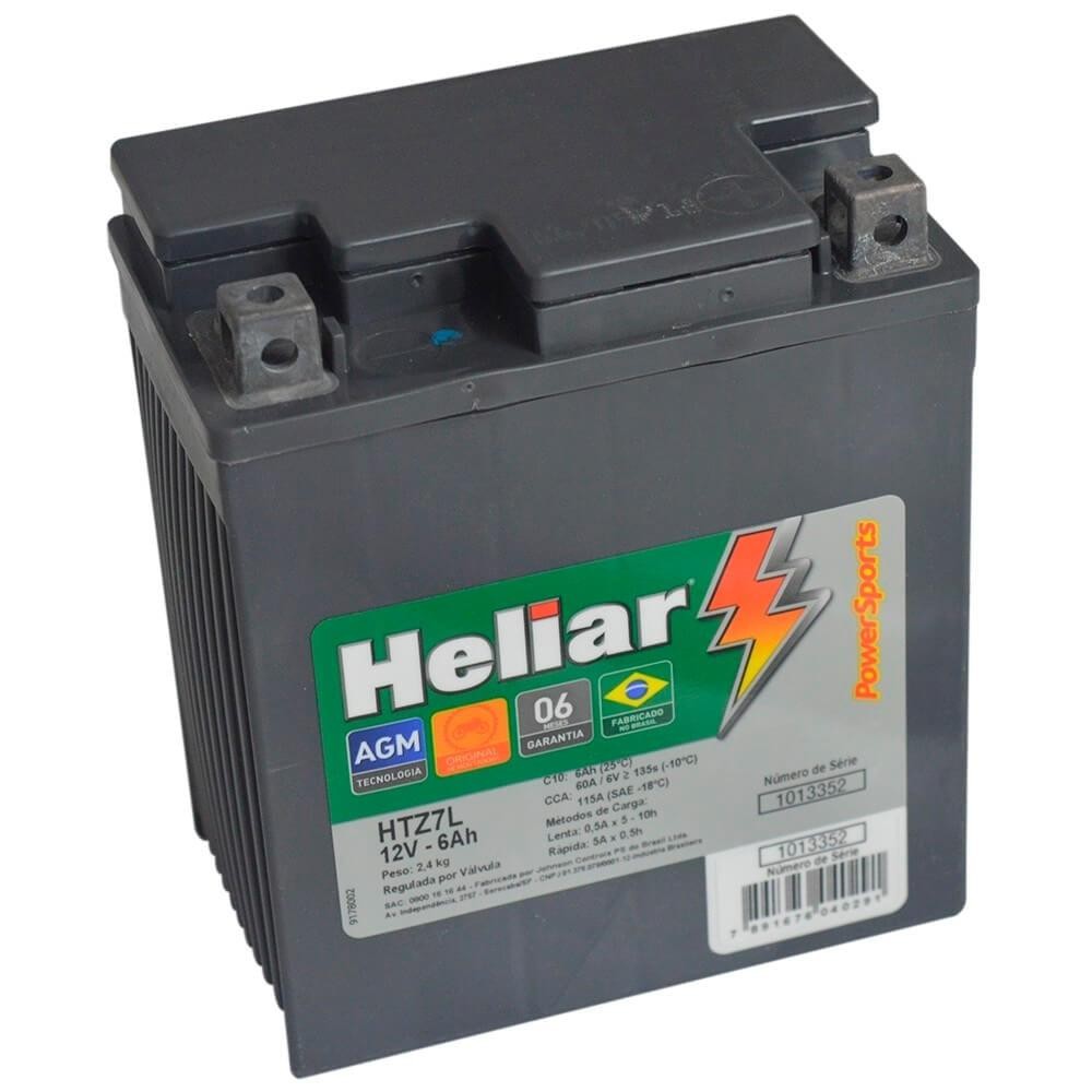 Bateria Moto Lander Tenere Htz7l Selada 6 Amperes 12v Heliar em Oferta na Shopee