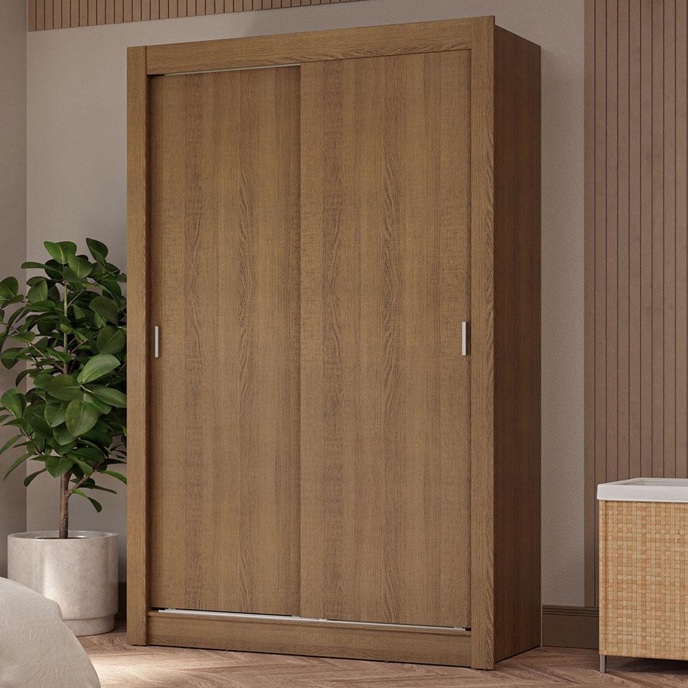Guarda-Roupa Solteiro 2 Portas de Correr 4 Gavetas Rustic Vivare Plus Madesa - Home & Living