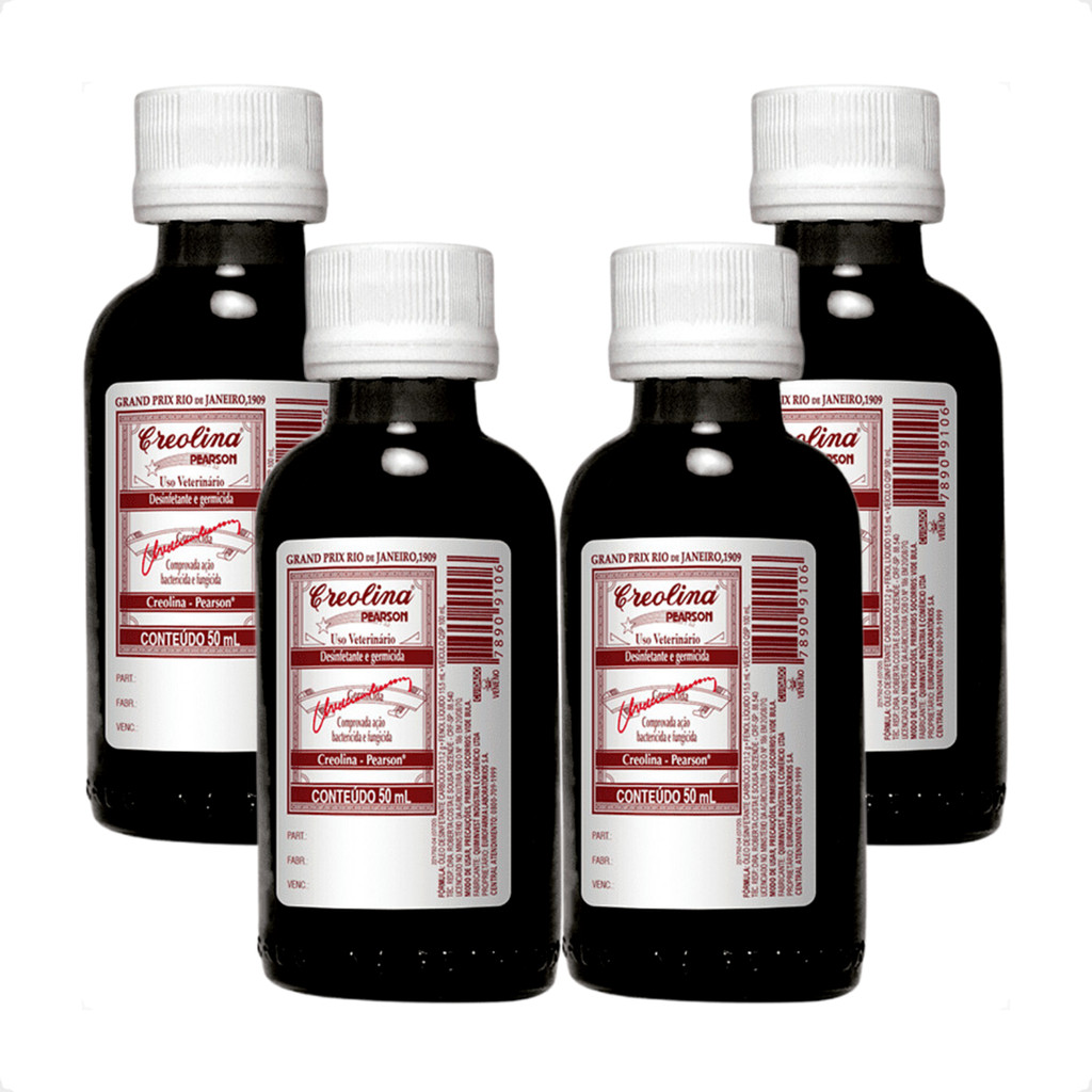Kit 4 Creolina Pearson Desinfetante e Germicida - 50ml